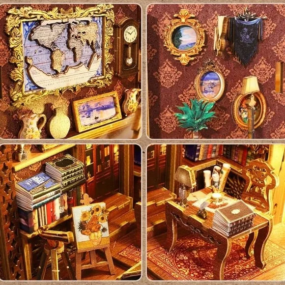 Library of Books Miniature Diorama with LED - Picture 5 of 6